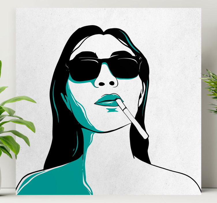Quadro moderno Rosto de mulher fumando - TenStickers