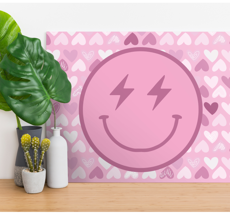 Quadro moderno Rosto sorridente de raio rosa - TenStickers