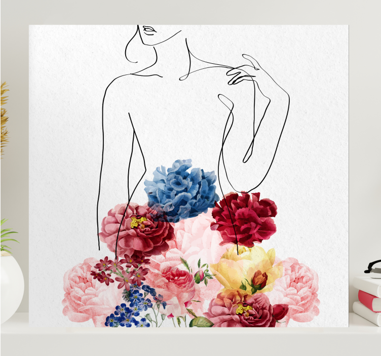 Quadro moderno Vestido de mulher florido - TenStickers