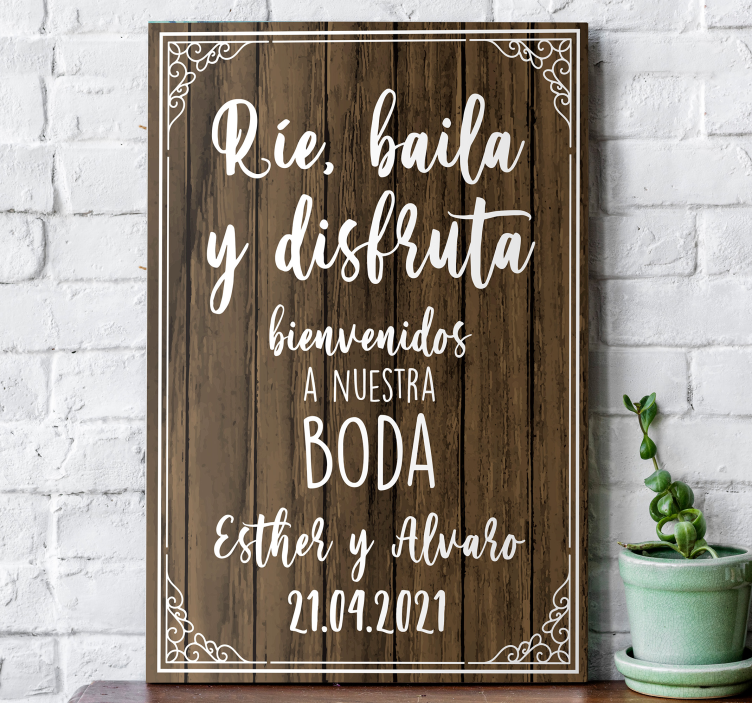 Quadro de casamento Bienvenidos a nuestra boda - TenStickers