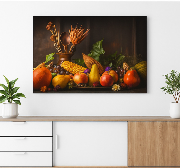 Quadro para cozinha vegetais e frutas rústicas - TenStickers