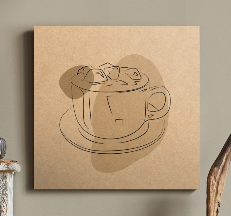 Quadro para cozinha Xícara de café minimalista - TenStickers