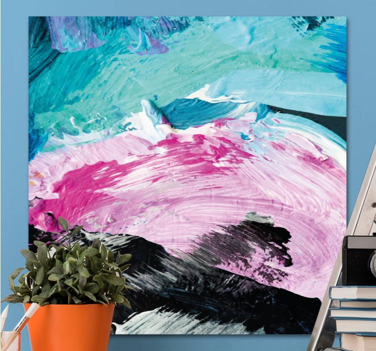 Quadro para quarto Desenho de pintura a óleo abstrato colorido - TenStickers