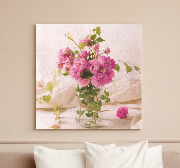 Quadro vintage Pintou rosas morrendo em um vaso - TenStickers