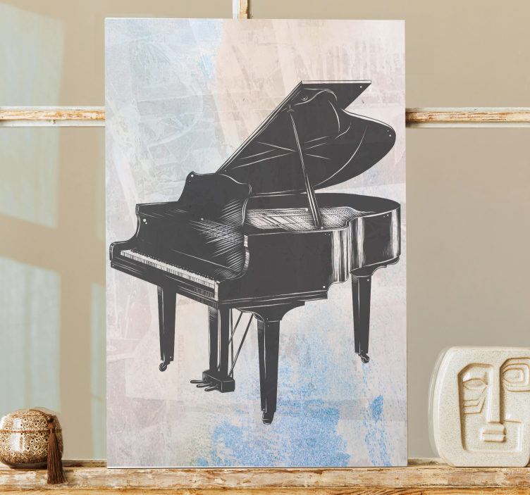 Quadro vintage Pintura chique de um piano - TenStickers