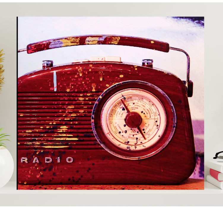 Quadro vintage Rádio vintage vermelho - TenStickers