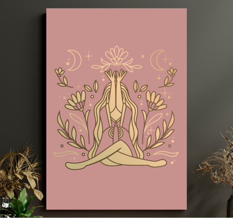 Quadro decorativo zen posição floral meditativa - TenStickers