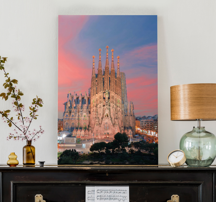 Quadro 3D Vistas para a sagrada família à noite - TenStickers