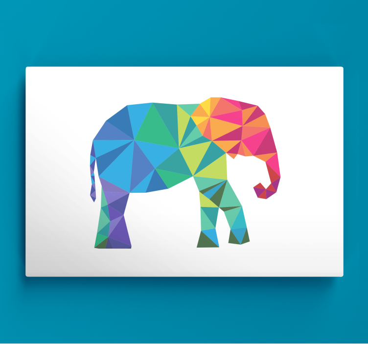 Quadro de figuras geométricas Triângulos elefante geométrico - TenStickers