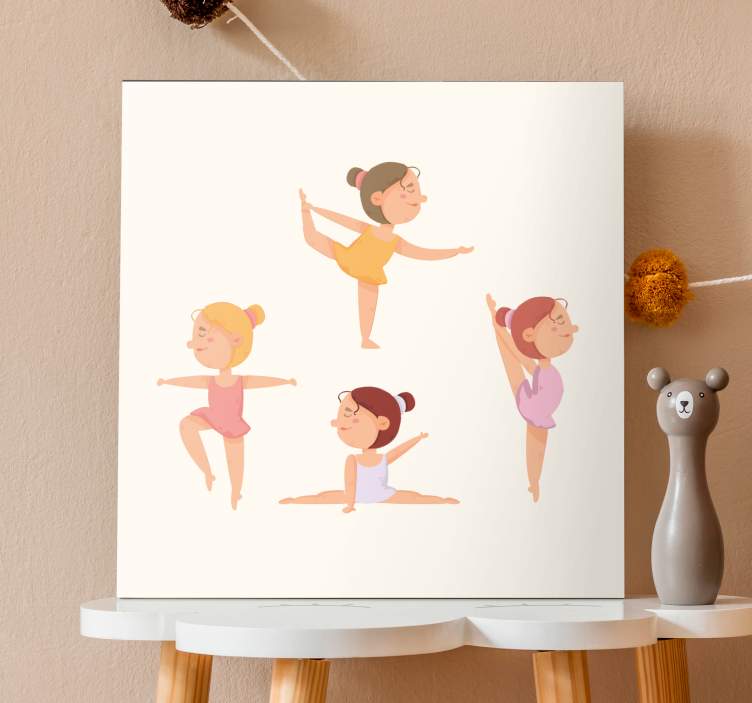 Quadro infantil bailarinas dançantes - TenStickers
