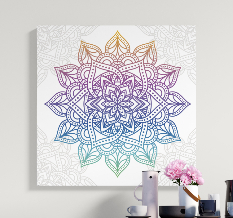 Quadro com mandala Gradiente colorido - TenStickers