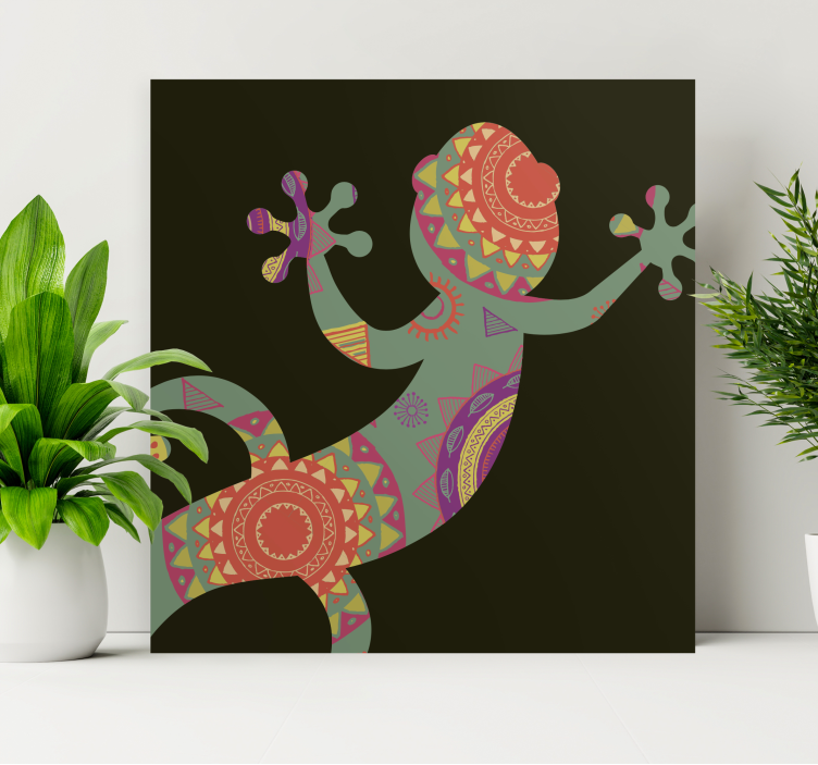Quadro com mandala Lagartixa com mandala floral - TenStickers