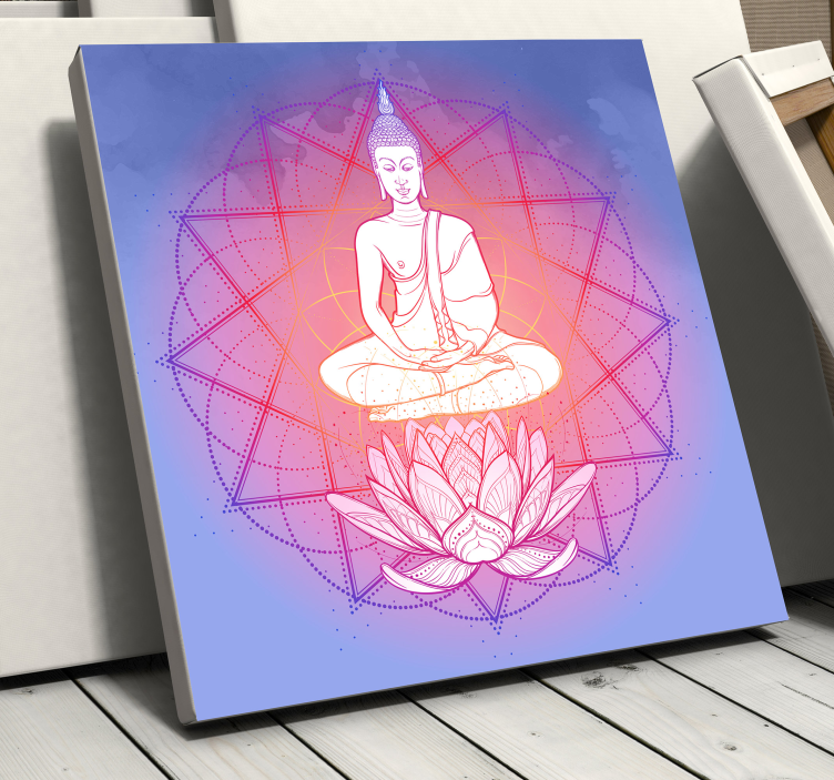 Quadro com mandala Mandala buda meditando - TenStickers
