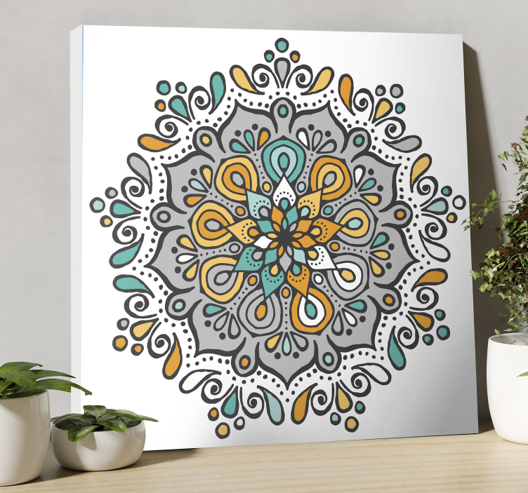 Quadro com mandala Mandala colorida com formato floral - TenStickers