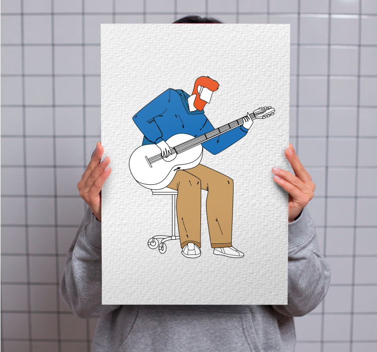 Quadro de música Guitarrista minimalista - TenStickers