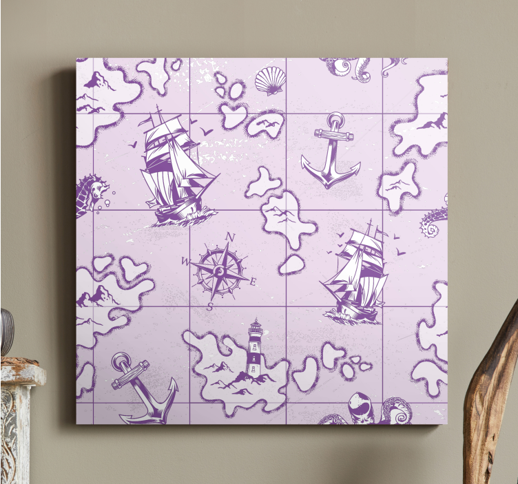 Quadro náutico bússola náutica vintage - TenStickers