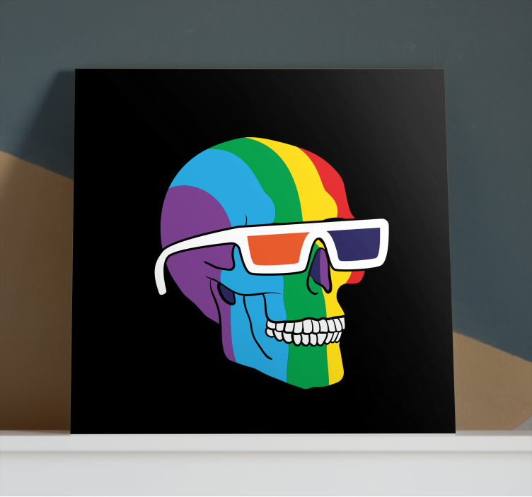 Quadro para lar Crânio de cor lgbt - TenStickers