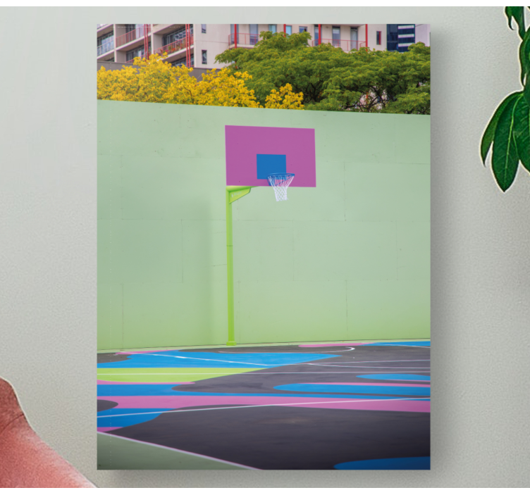 Quadro para lar Meia quadra de basquete - TenStickers