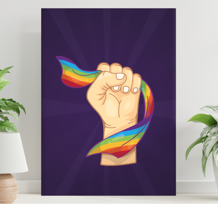 Quadro para lar Punho forte e bandeira lgbt - TenStickers