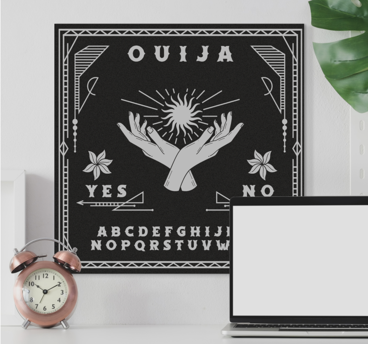 Quadro para lar Tabuleiro ouija preto e branco - TenStickers