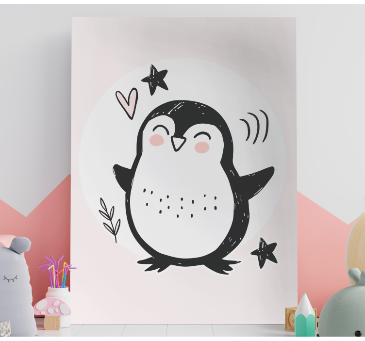 Quadro para bebê Desenho fofo bebê pinguim - TenStickers