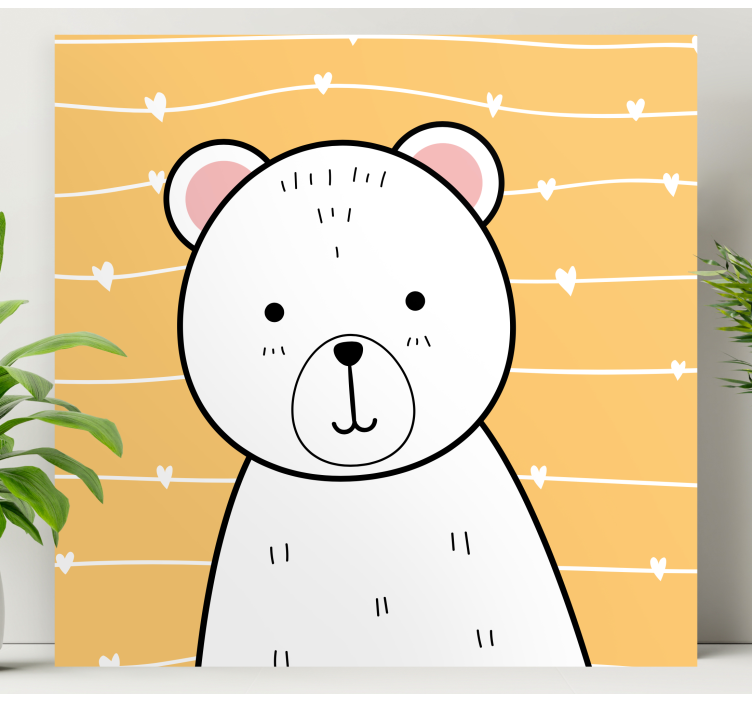 Quadro para bebê Urso feliz - TenStickers