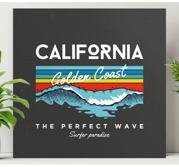 Quadro decorativo para sala Ondas da praia da califórnia - TenStickers