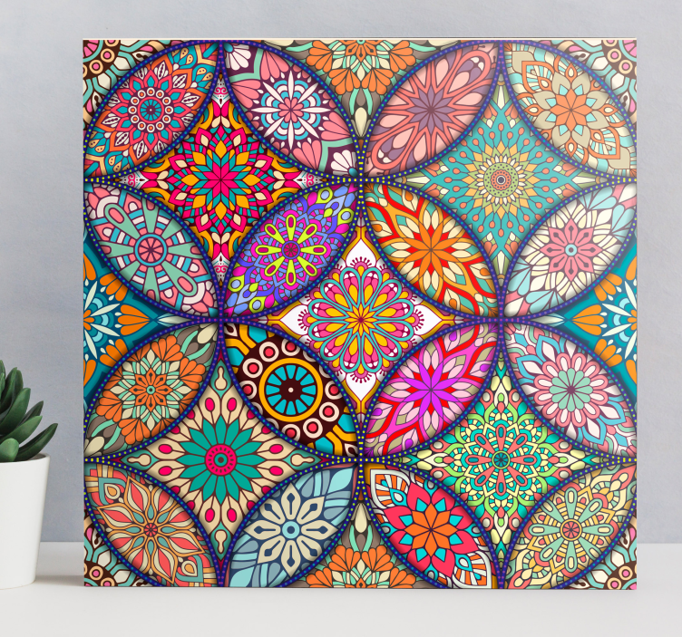 Quadro sala casamento Mandalas coloridas - TenStickers