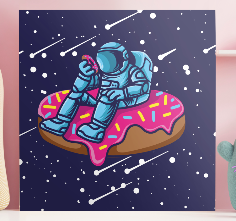 Quadro videogame astronauta em donut - TenStickers