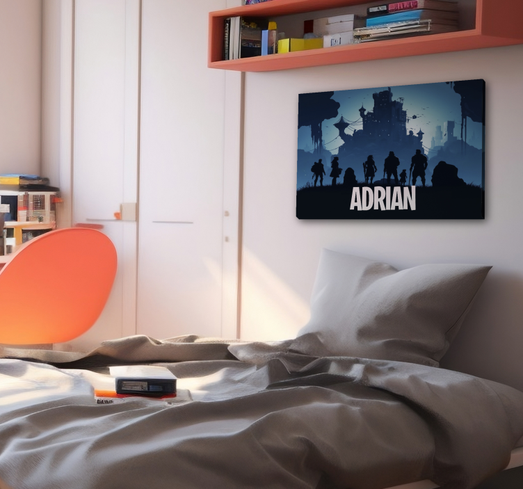 Quadro videogame castelo épico azul - TenStickers
