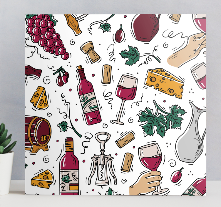 Quadros de desportos diversão na degustação de vinhos - TenStickers