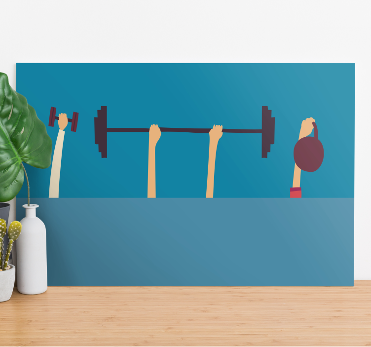 Quadros de desportos equipamentos de fitness mãos - TenStickers