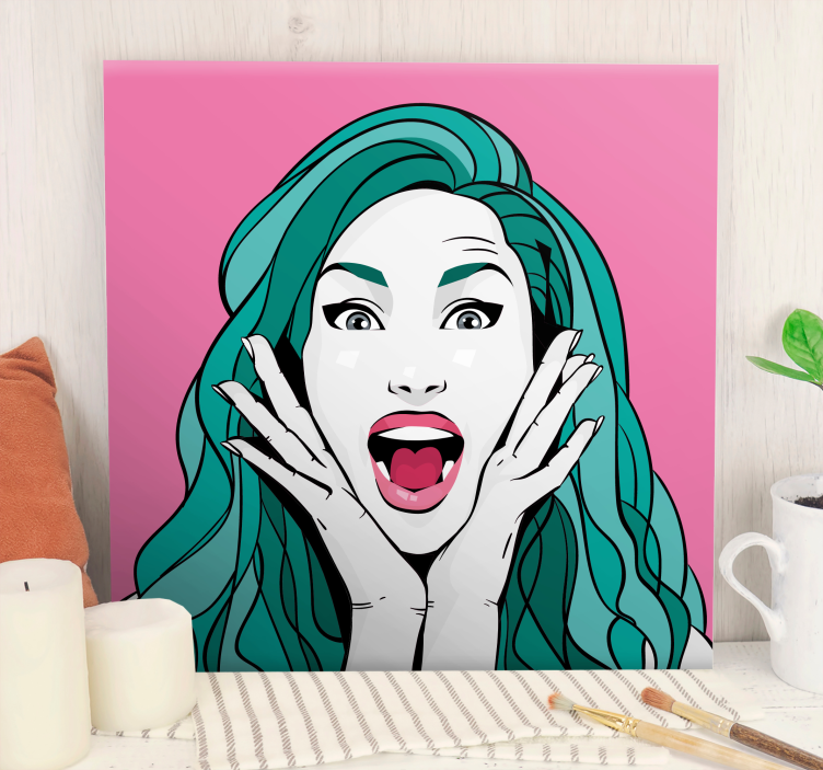 Quadros decorativos personagens expressão de mulher surpresa - TenStickers