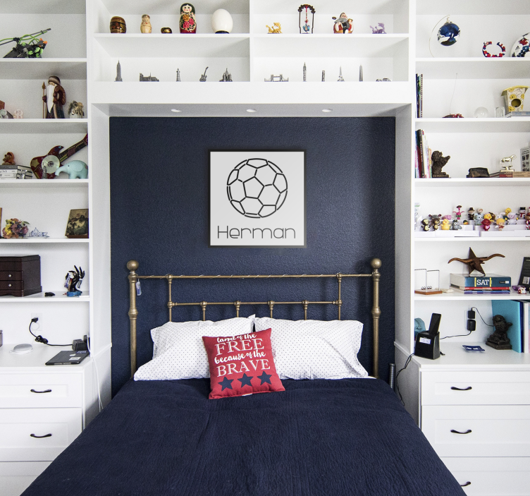 Quadro juvenil bola de futebol com nome - TenStickers