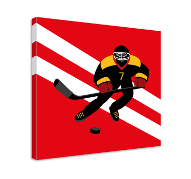 Quadros de pessoas Hóquei no gelo vermelho e amarelo - TenStickers