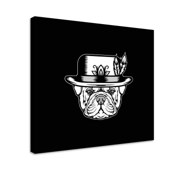Quadro de cães Bulldog em fundo preto - TenStickers