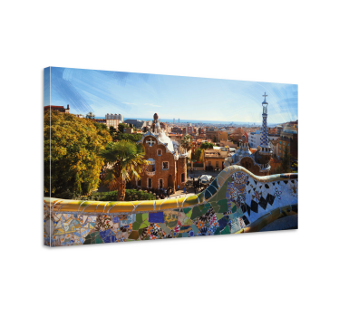 Quadro 3D Vistas de barcelona do parque guell - TenStickers