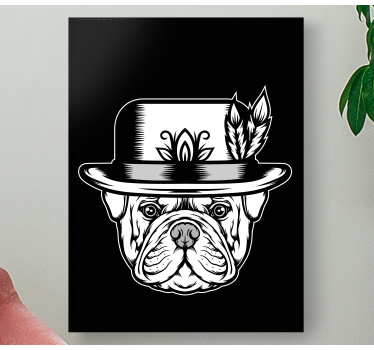 Quadro de cães Bulldog em fundo preto - TenStickers