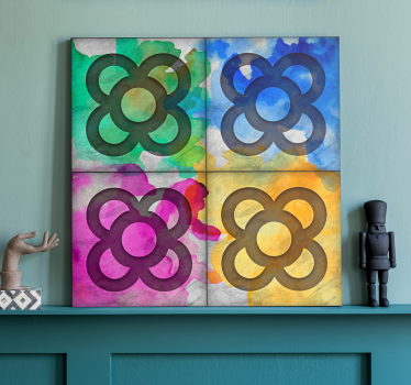 Quadro vintage azulejo de pano colorido - TenStickers