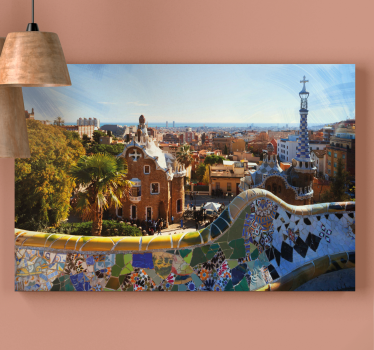 Quadro 3D Vistas de barcelona do parque guell - TenStickers