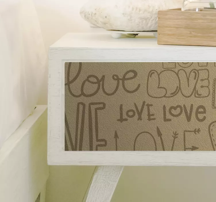 Autocolante vintage para mobília texto de amor - TenStickers