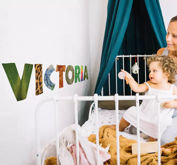 Vinil personalizável com nome tropical - TenStickers