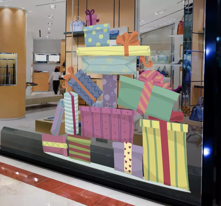 Autocolantes de Natal montanha de presentes - TenStickers