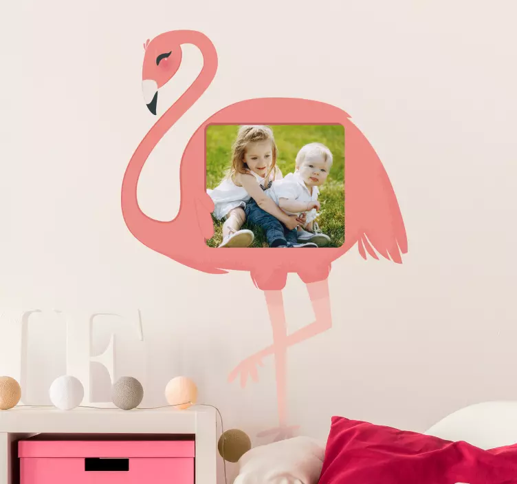 Adesivo para crianças porta-fotos de flamingo - TenStickers