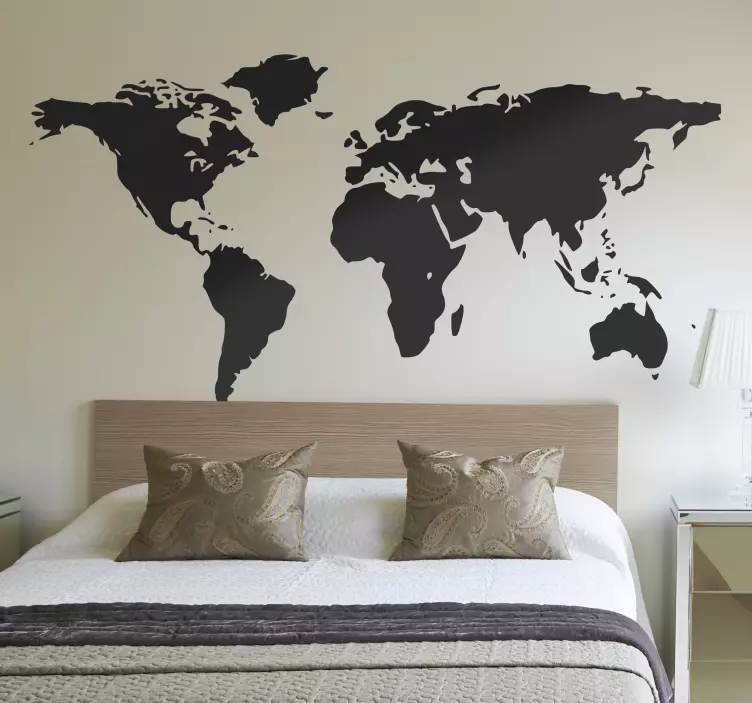 Mural de parede mapa mundo simplificado - TenStickers