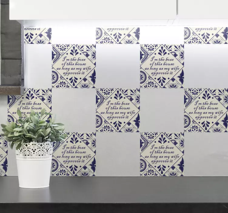 Autocolantes azulejos decorativos Chefe da casa - TenStickers