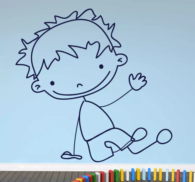 Autocolante infantil Menino sentado no chão - TenStickers