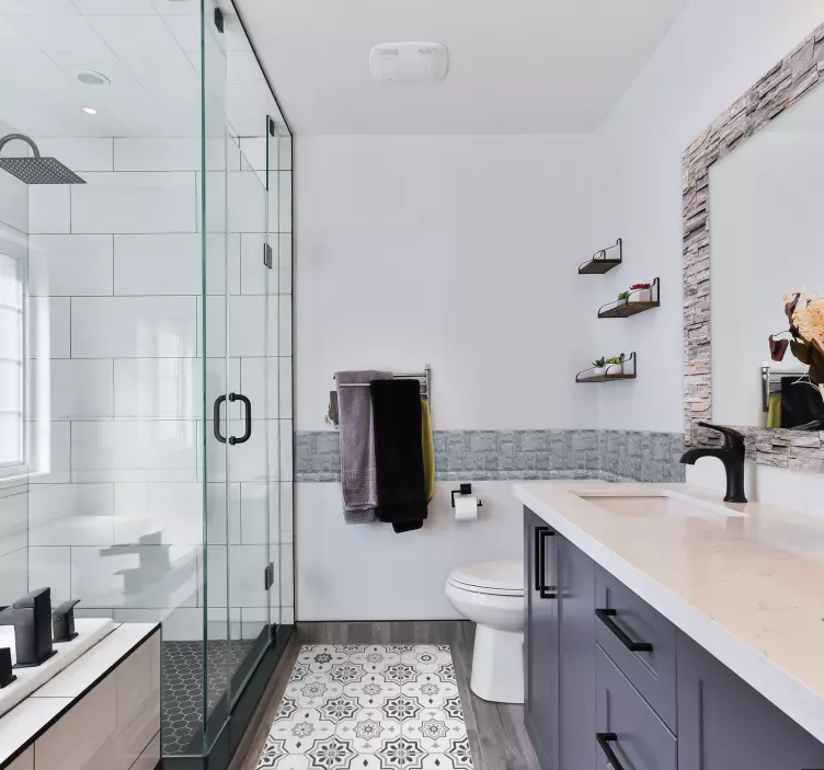 Vinil para espelhos Moldura Textura em Xisto - TenStickers