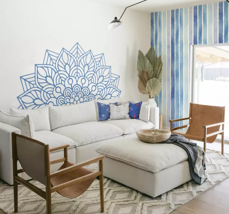 Autocolante de cabeceira de ioga mandala - TenStickers