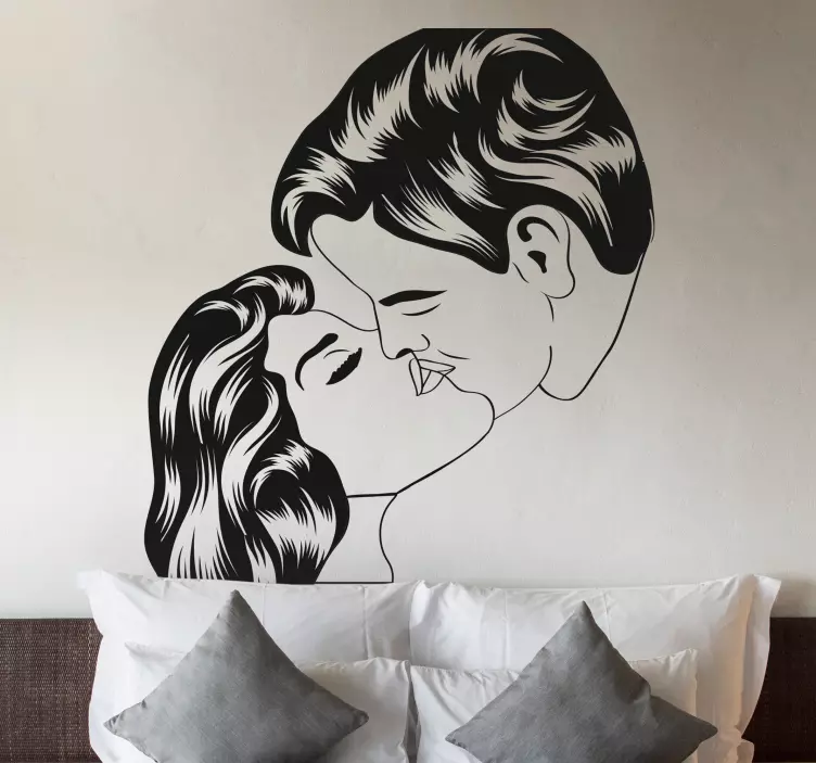 Vinil decorativo desenho casal beijo - TenStickers